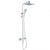 Chrome 8" Rain Thermostatic Shower Head Set Sliding Rail Mixer Tap Diverter Hand Sprayer