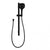 3 Functions Square Black Hand held Shower Set With Rail