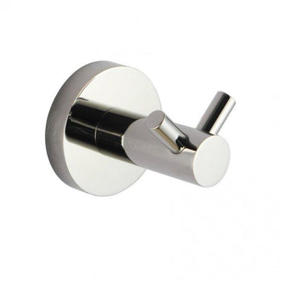 Round Chrome Stainless Steel Double Robe Hook Wall Mounted