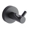 Round Black Stainless Steel Double Robe Hook Wall Mounted