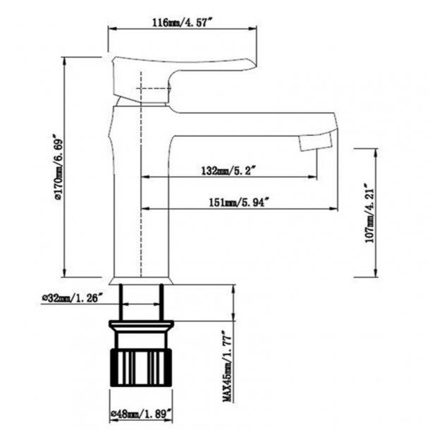 Bathroom Brass Black Short Basin Mixer Tap