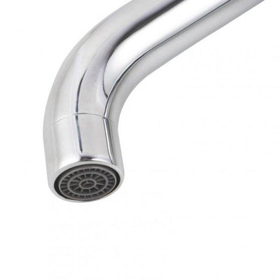 Round Chrome Tall Basin Mixer Tap Crooked Water Spout