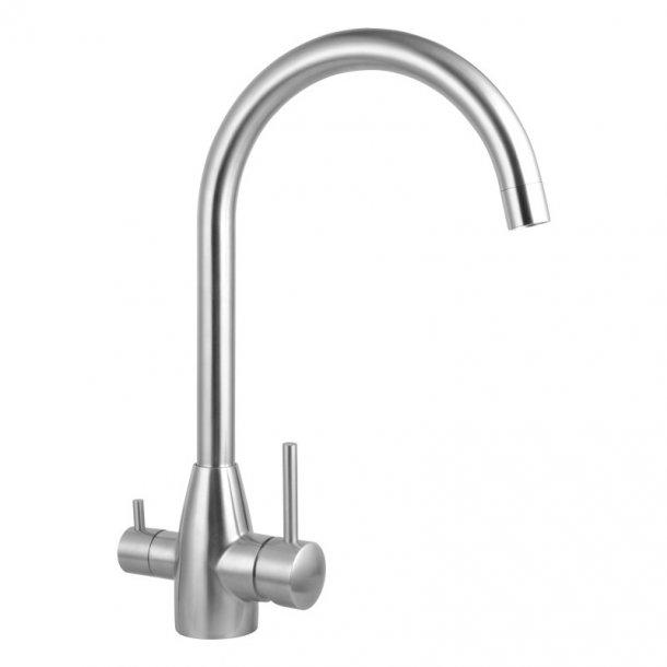 Round Brushed 3 Ways Kitchen Sink Mixer Tap