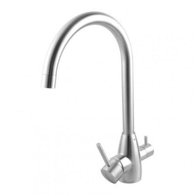 Round Brushed 3 Ways Kitchen Sink Mixer Tap