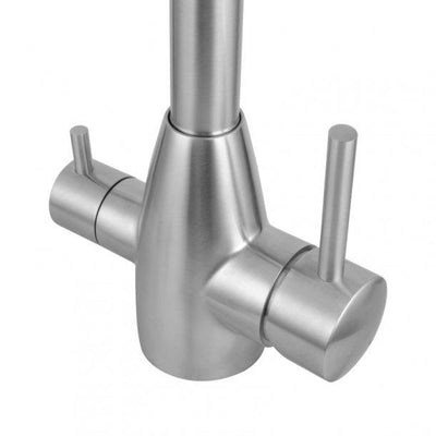 Round Brushed 3 Ways Kitchen Sink Mixer Tap