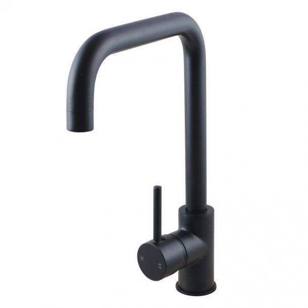 Round Matt Black Swivel Kitchen Sink Mixer Tap