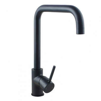 Round Matt Black Swivel Kitchen Sink Mixer Tap