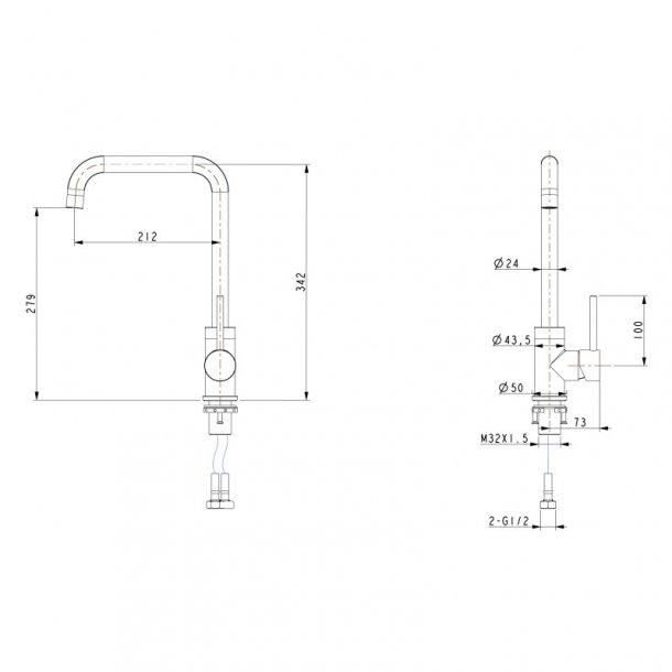 Round Matt Black Swivel Kitchen Sink Mixer Tap