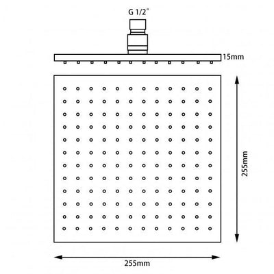 255mm 10Ã¢â‚¬Â ABS Black Square Rainfall Shower Head