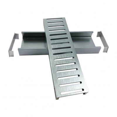 LCFG LAUXES Silver Tile Insert Shower Floor Grate 300 - 5600mm Waste Drain