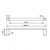 Black Single Towel Rail 800mm Stainless Steel 304 Wall Mounted