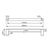 Black Double Towel Rail 800mm Stainless Steel 304 Wall Mounted