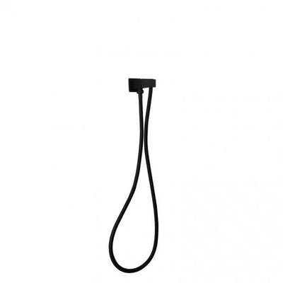 Square Black Shower Holder Wall Connector & Hose Only