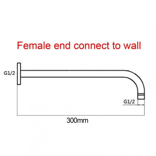 Round Chrome Stainless Steel Wall Mounted Shower Arm 300mm