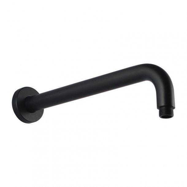 Round Black Stainless Steel Wall Mounted Shower Arm 300mm