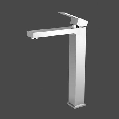 Solid Brass Square Chrome Tall Basin Mixer Bathroom Vanity Tap