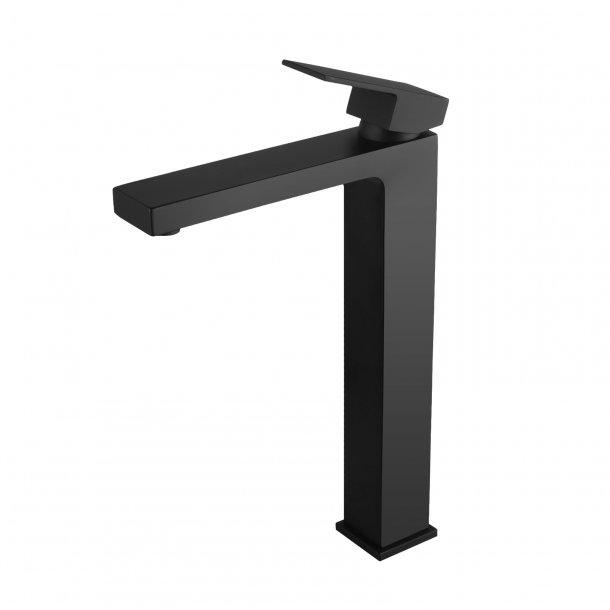 Solid Brass Square Black Tall Basin Mixer Vanity Mixer Tap