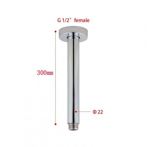 Round Chrome Ceiling Shower Arm 300mm Stainless Steel