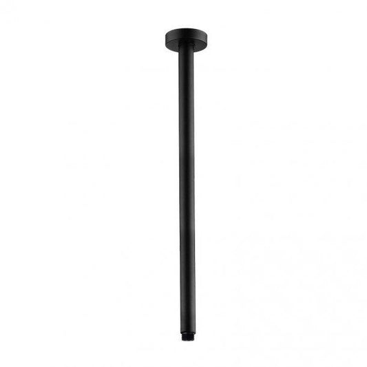 Round Black Ceiling Shower Arm 600mm Stainless Steel