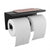 Black Double Toilet Paper Holder Stainless Steel Wall Mounted