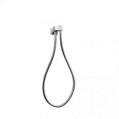 Square Chrome Shower Holder Wall Connector & Hose Only