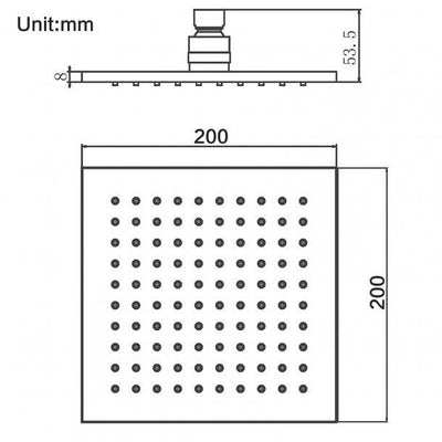 Chrome Rainfall Brass Shower Head 200mm