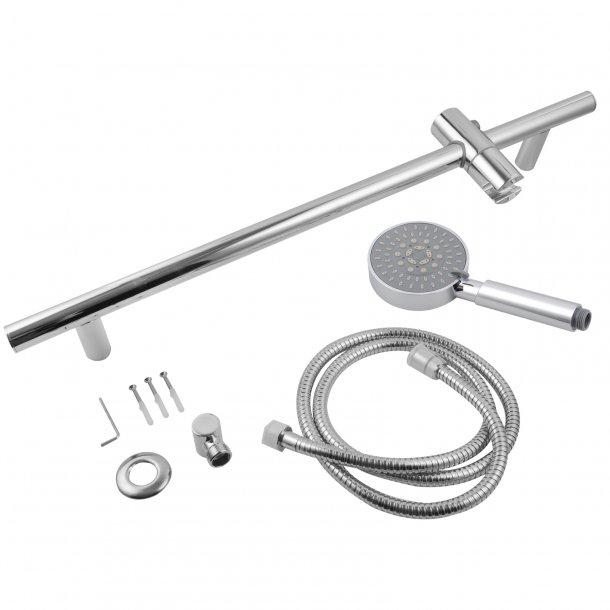 Round Chrome Hand held Shower Set With Rail