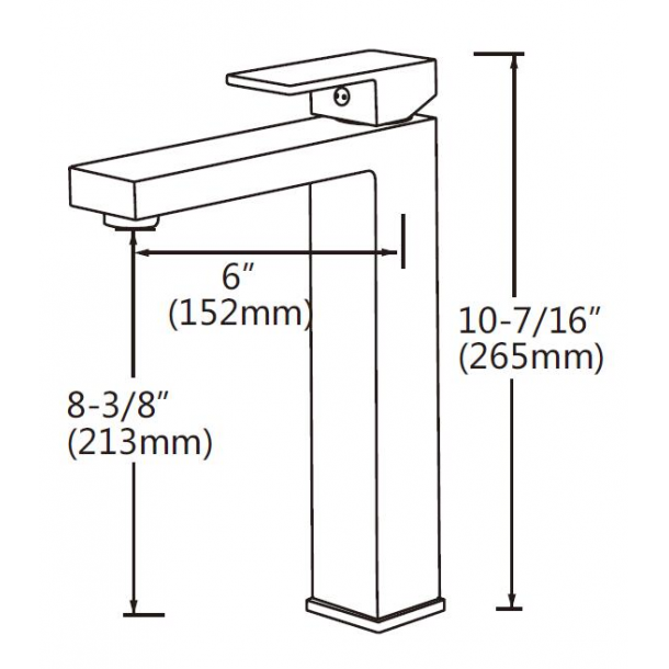 Solid Brass Square Black Tall Basin Mixer Vanity Mixer Tap