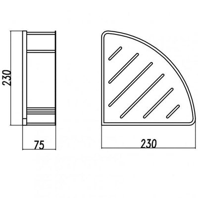 Matte Black Stainless Steel Shower Shelf