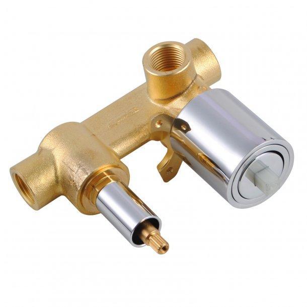 Bathroom Chrome Shower/Bath Wall Mixer with Diverter Solid Brass