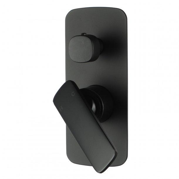 Bathroom Black Shower/Bath Wall Mixer with Diverter Solid Brass