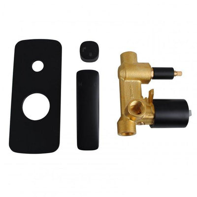 Bathroom Black Shower/Bath Wall Mixer with Diverter Solid Brass