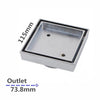 115x115mm Chrome Smart Tile Insert Floor Waste Shower Grate Drain