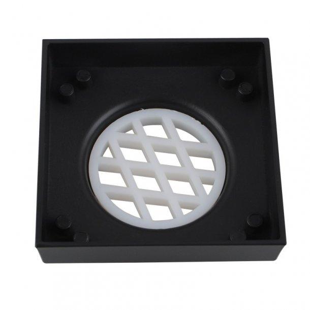 115x115mm Black Smart Tile Insert Floor Waste Shower Grate Drain