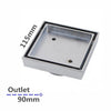 115x115mm Brass Chrome Smart Tile Insert Floor Waste Shower Grate Drain