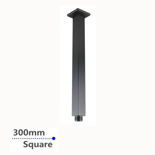 Square Gunmetal Grey Ceiling Shower Arm 300mm Stainless Steel