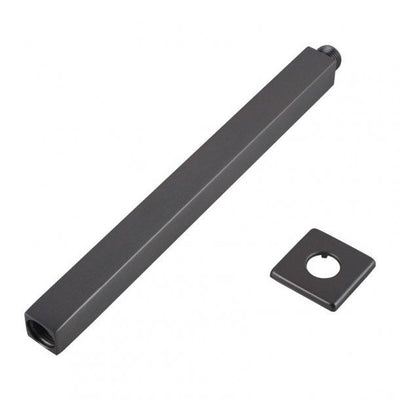 Square Gunmetal Grey Ceiling Shower Arm 300mm Stainless Steel