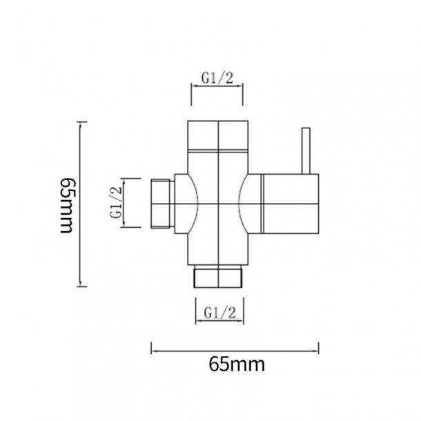 Brass Square Black Toilet Bidet Spray Diverter Wash Kit with 1.2m PVC Hose