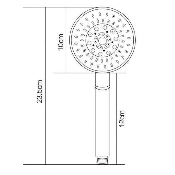 Chrome 5 Function Round Handheld Shower