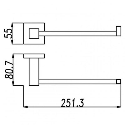 Black Towel Hook Ring 250mm