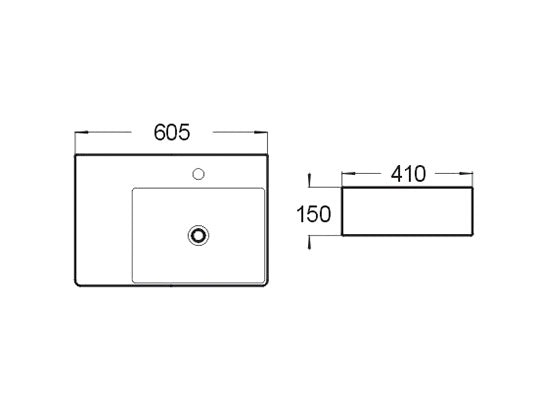 BA800RHB — Above counter Basin