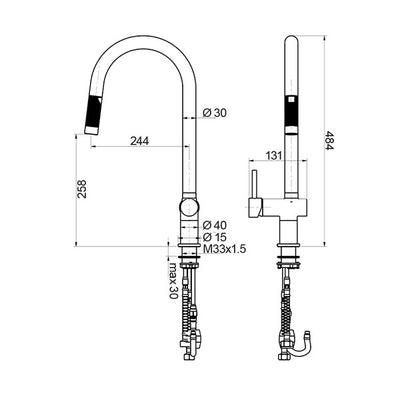 Pull Out Kitchen Mixer