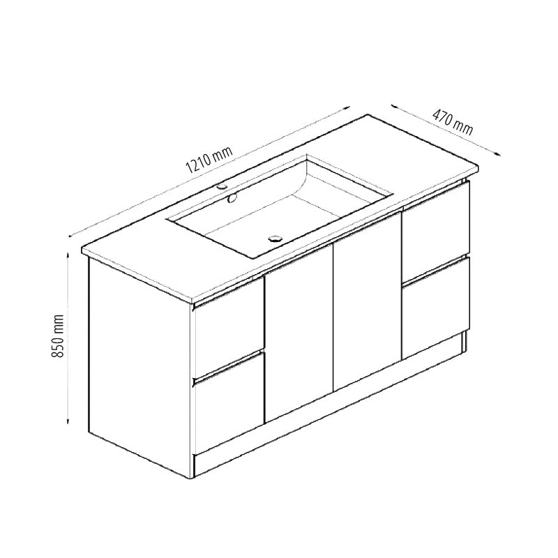 BVN-1200 — Rio Freestanding Vanity Single Bowl