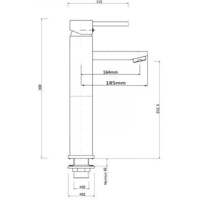 Pentro Chrome Round Tall Basin Mixer