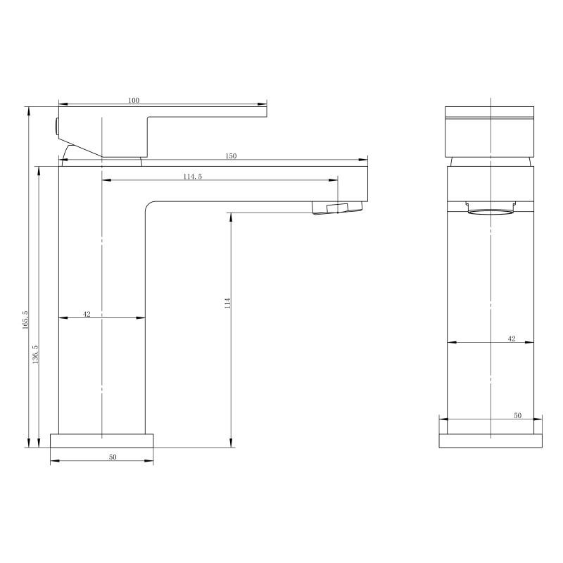 Cavallo Chrome Square Basin Mixer