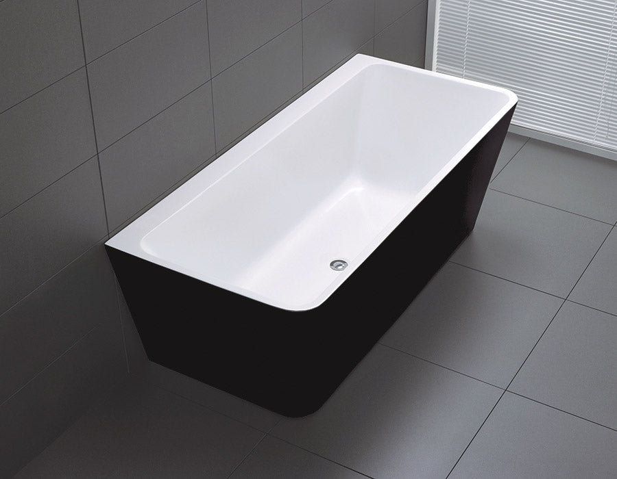 Florence Back to Wall Bathtub in Black