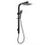 8 inch Square Black Wide Rail Shower Station Top Water Inlet with 3 Functions Handheld AQ