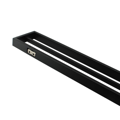 Cavallo Matte Black Square Double Towel Rail 800mm