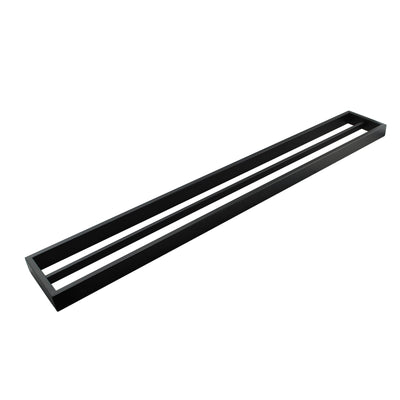 Cavallo Matte Black Square Double Towel Rail 800mm