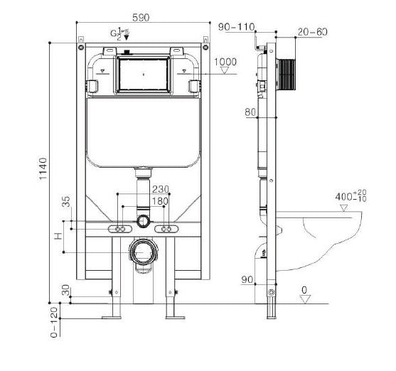 MCW-03 – R&T Wall Hung Concealed Cistern